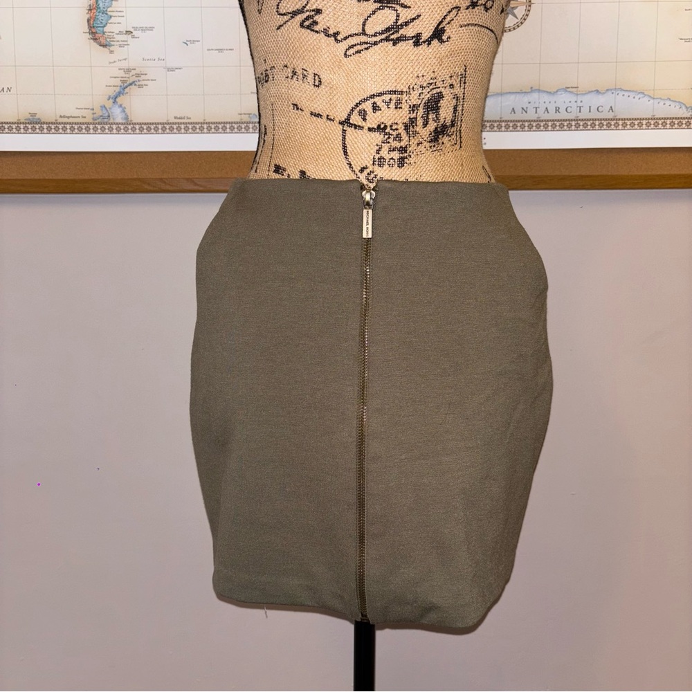 Michael Kors Olive Mini Skirt with Zipper